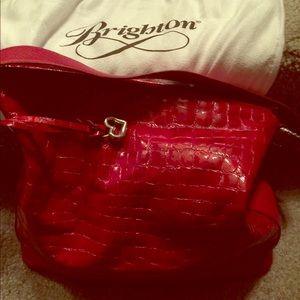 Brighton Red leather shoulder/satchel handbag
